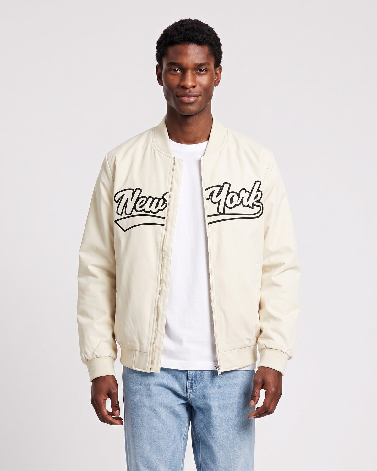 KZZ Letter Print Sports Jacket
