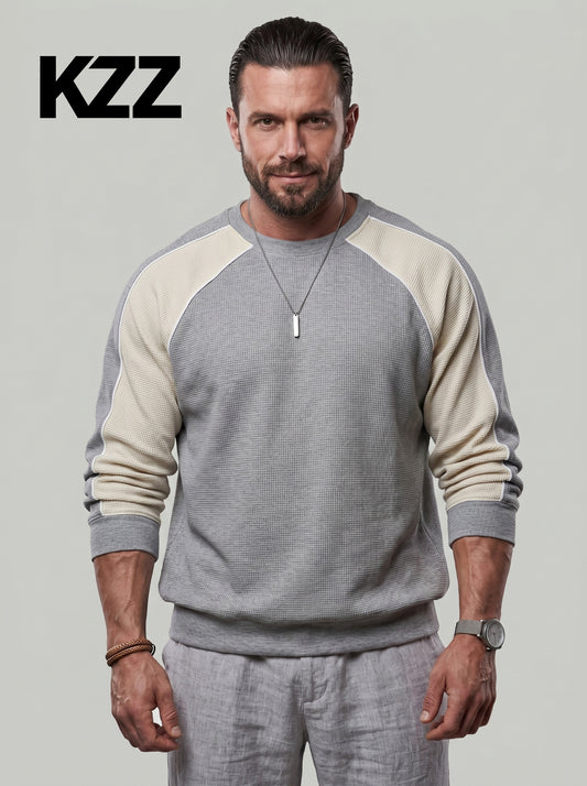 KZZ Men's Color-Block Sweatshirt