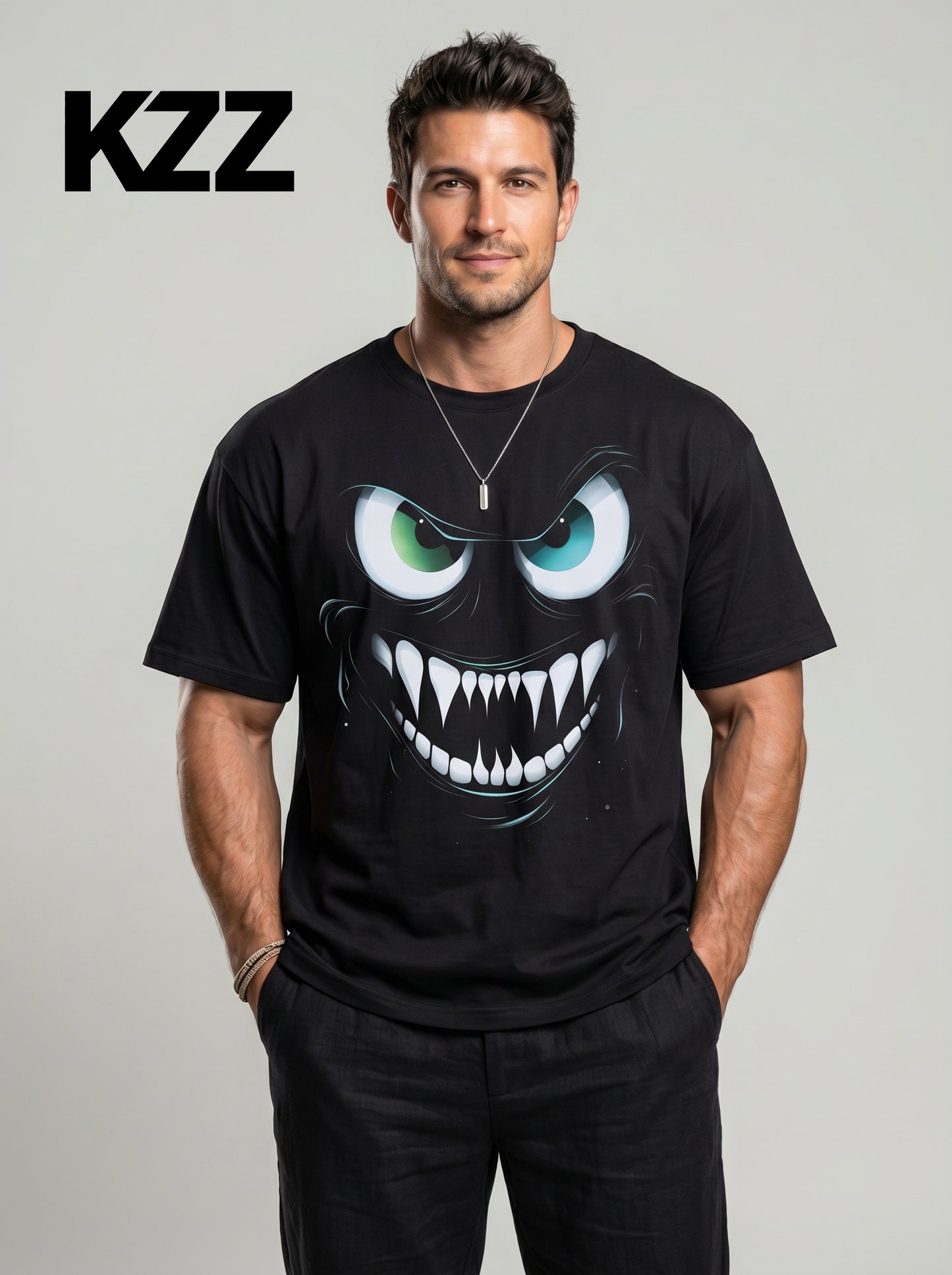 KZZ Men's 3D-Printed Short-Sleeve Shirt