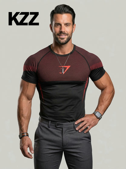 KZZ Men's  Casual Running  Short Sleeve T-Shirt