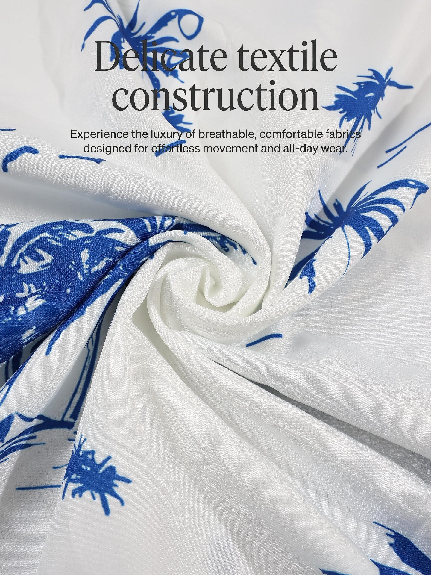 KZZ Men's Tropical Coconut Tree Print Shirt & Shorts Set