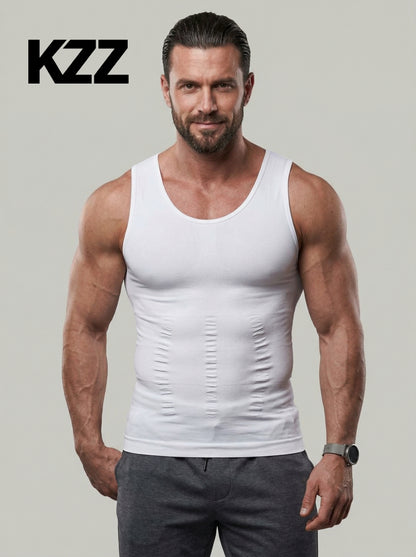 KZZ Men's Solid-Color Slimming & Shaping Vest