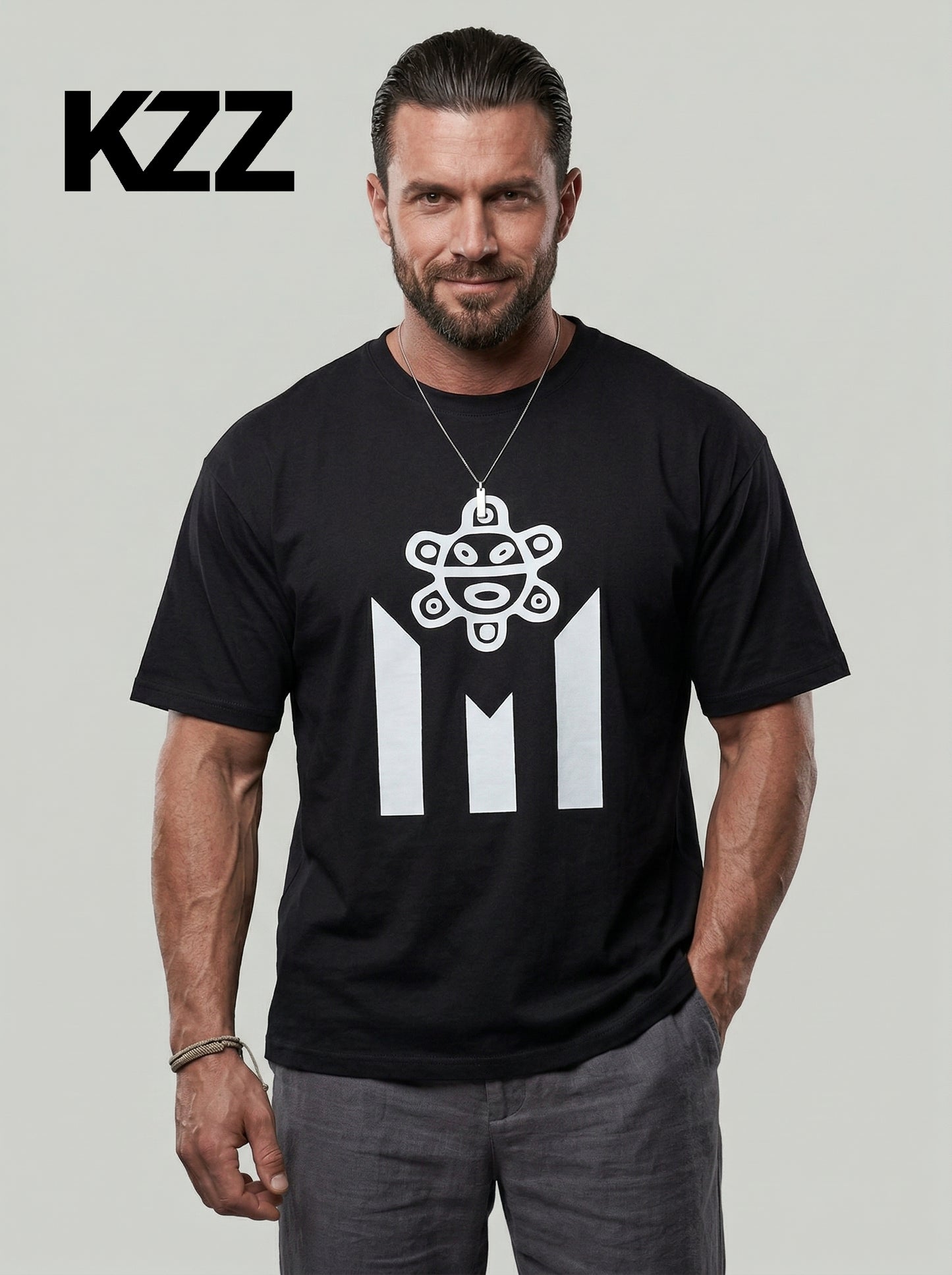 KZZ Men's  Puerto Rico-Inspired Graphic Tee