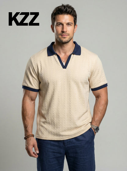 KZZ Men's Simple and Versatile Knitted Pullover