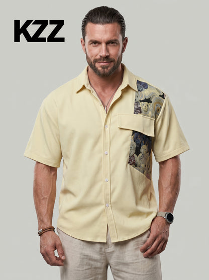 KZZ Men's Summer Short-Sleeve Shirt