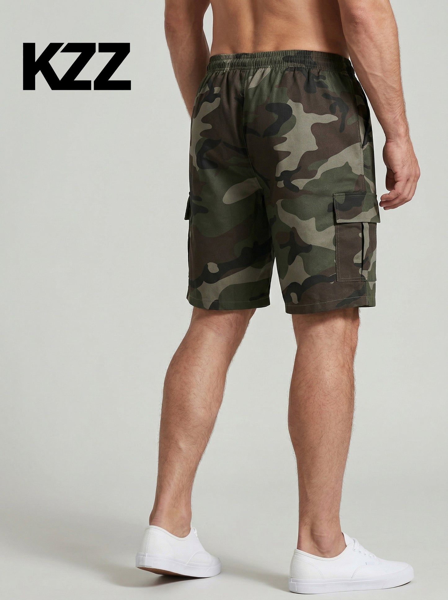 KZZ Men's Camouflage Twill Pocket Shorts