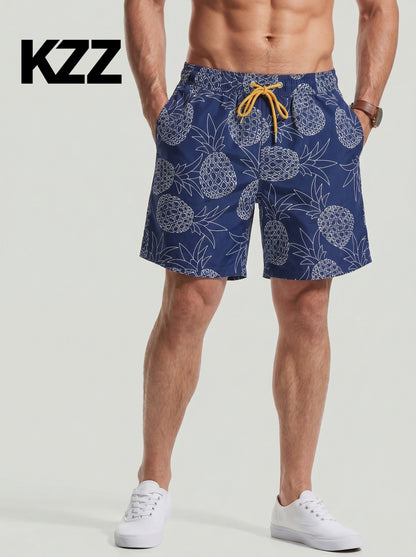 KZZ Quick-Drying Beach Swim Trunks