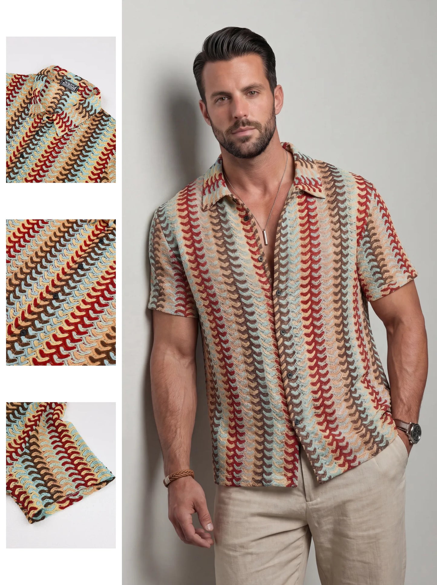 KZZ  New Summer Men's Knitted Shirt