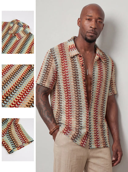 KZZ  New Summer Men's Knitted Shirt
