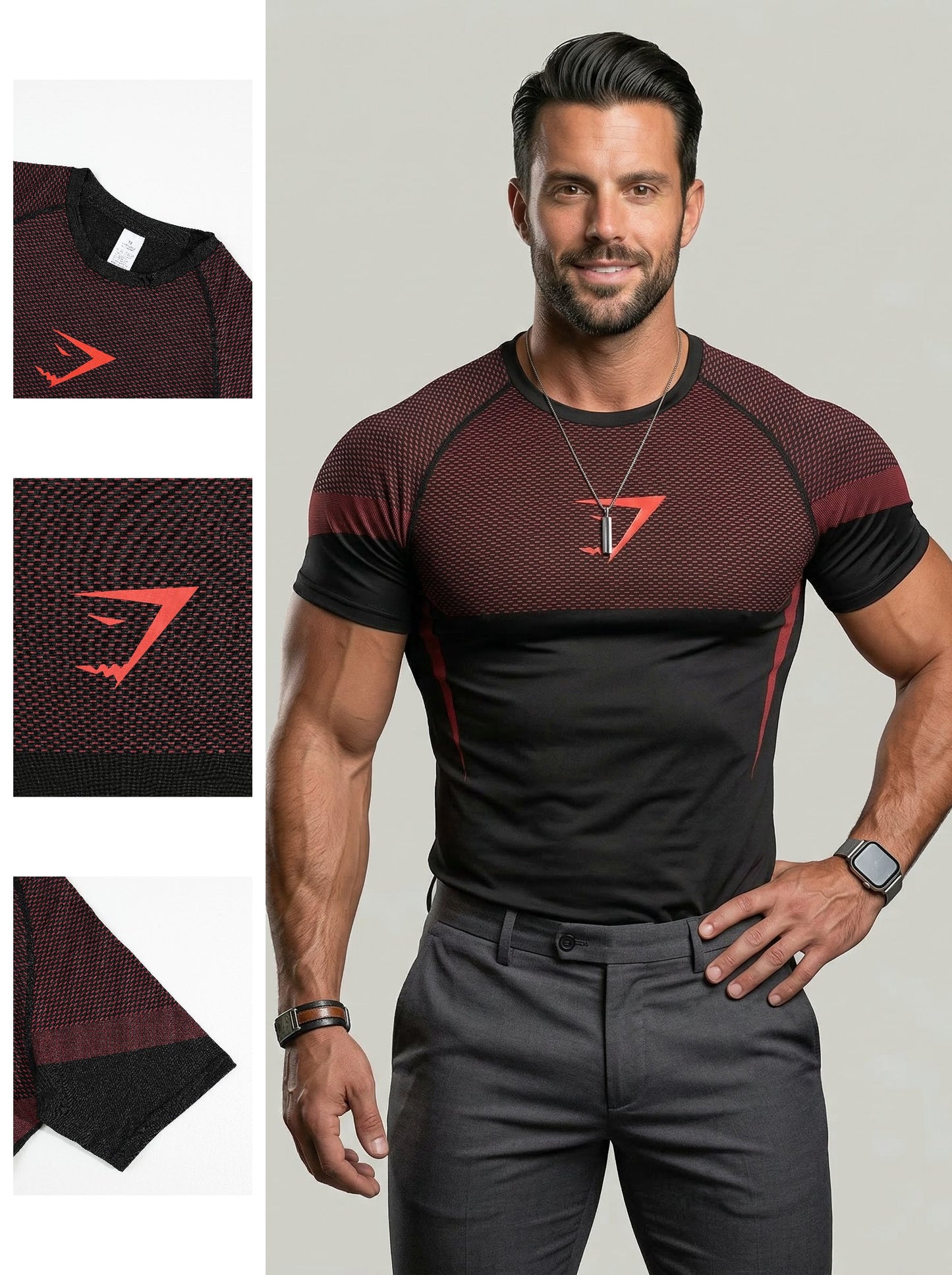 KZZ Men's  Casual Running  Short Sleeve T-Shirt