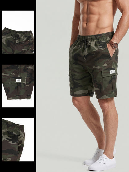 KZZ Men's Camouflage Twill Pocket Shorts