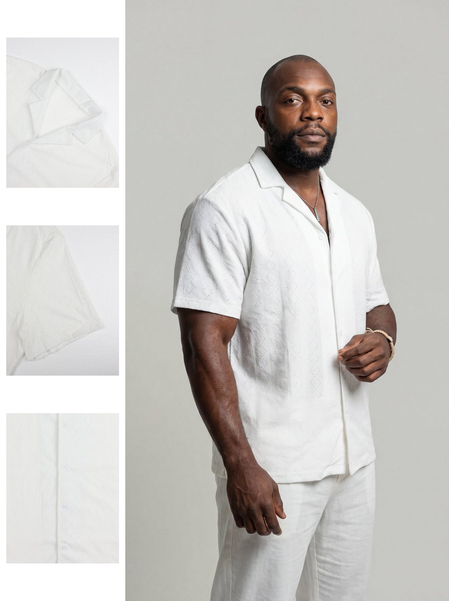 KZZ New Summer Men's Openwork Shirt