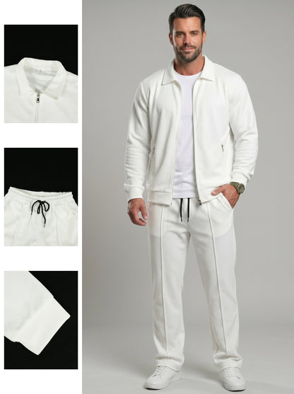 KZZ Men's Stylish Casual Waffle-Knit Business Jacket Suit