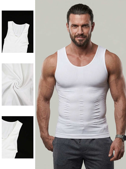 KZZ Men's Solid-Color Slimming & Shaping Vest