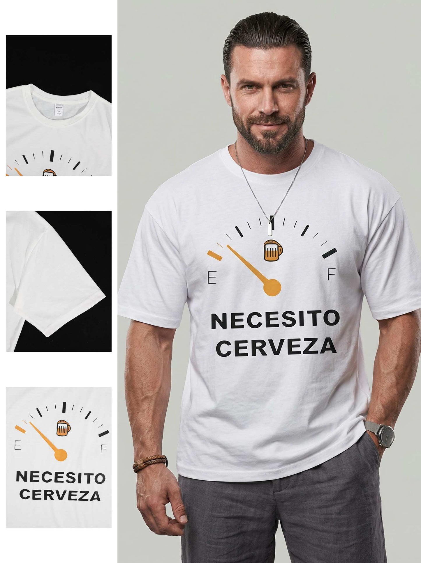KZZ Men's Regular Fit Crew Neck T-Shirt with Letter Print