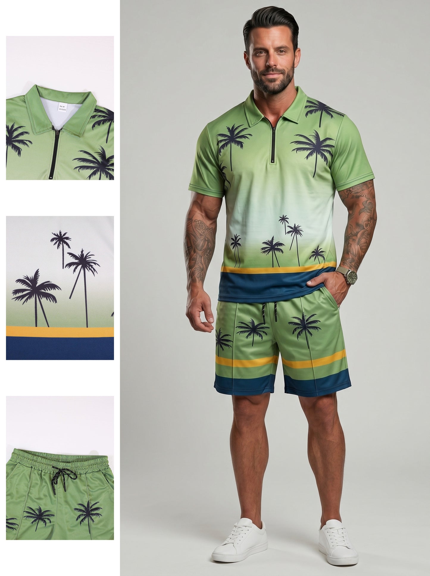 KZZ Regular fit casual polo shirt and shorts
