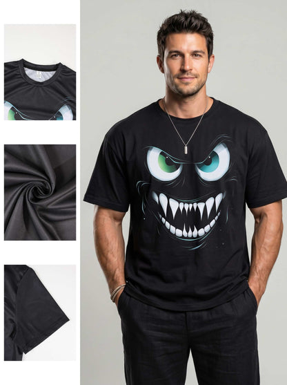 KZZ Men's 3D-Printed Short-Sleeve Shirt