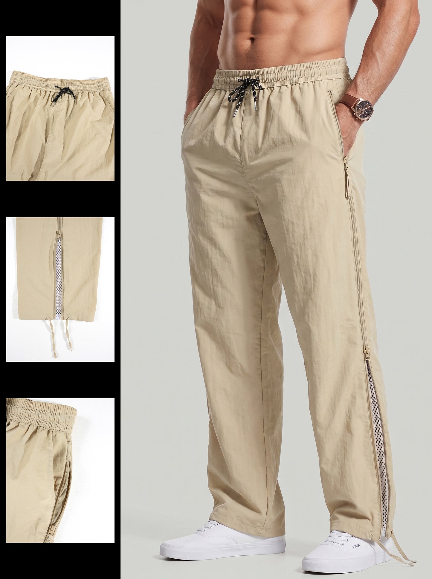 KZZ Men's Wide-Leg Techwear Trousers