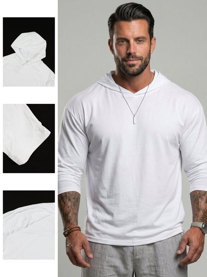KZZ Hooded Drop-Cut Long Sleeve