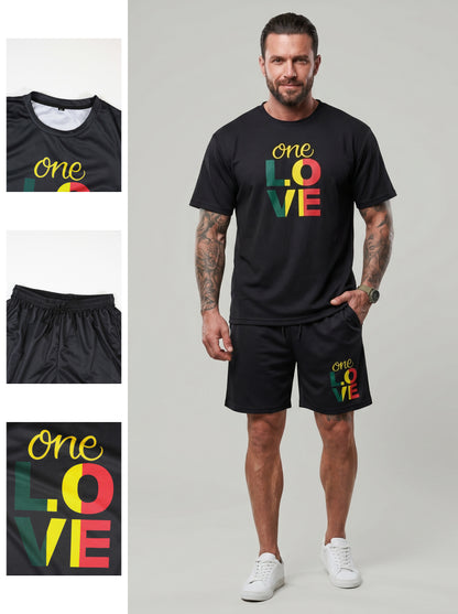 KZZ Men's Printed Two-Piece Set