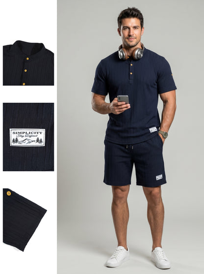 KZZMen's Solid-Color Summer Shorts Set