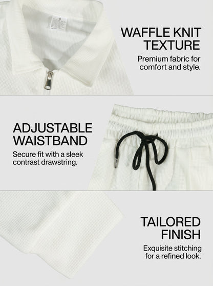 KZZ Men's Stylish Casual Waffle-Knit Business Jacket Suit