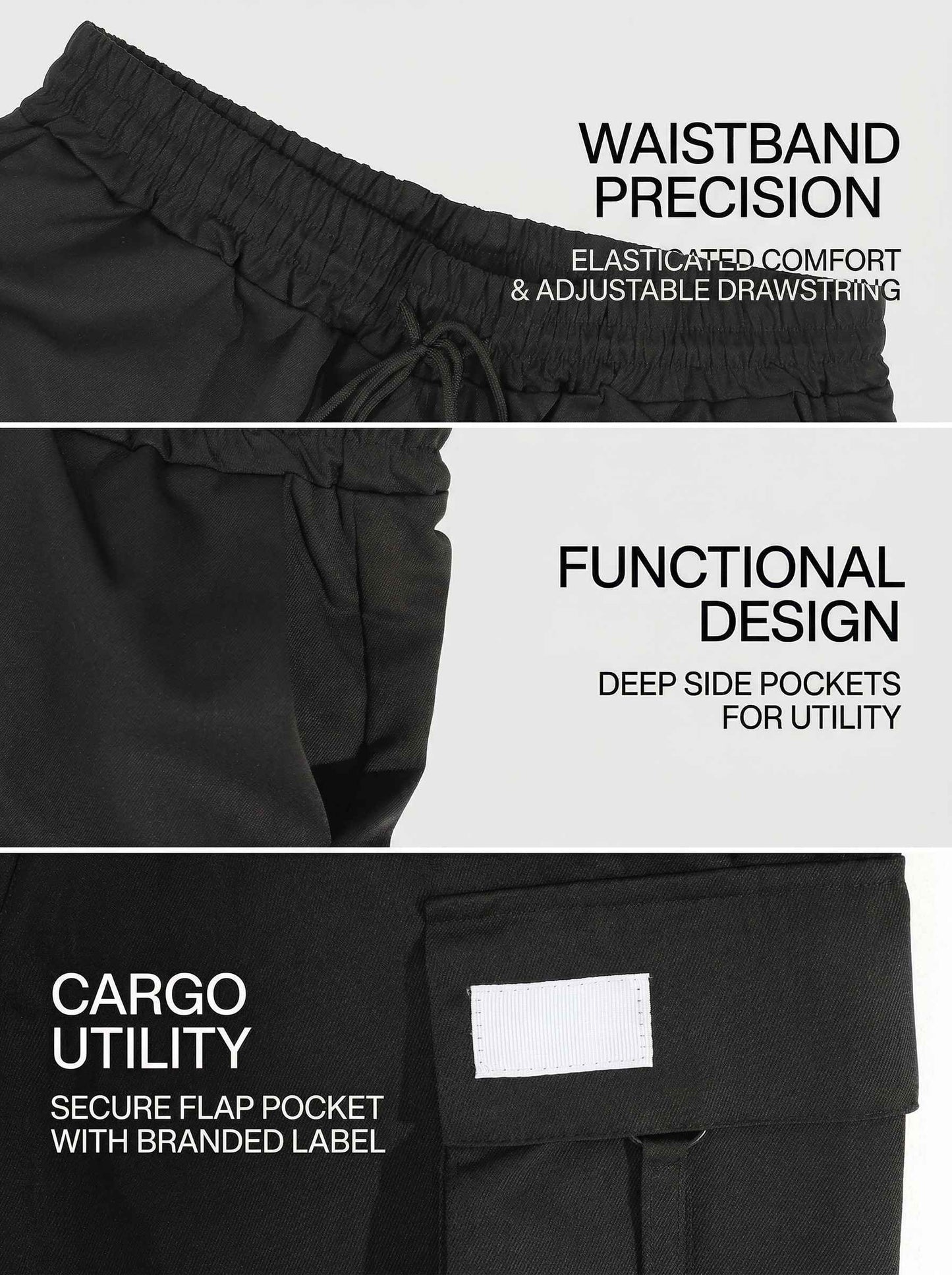 KZZ Men's Plus Size Solid Flap Pocket Cargo Shorts