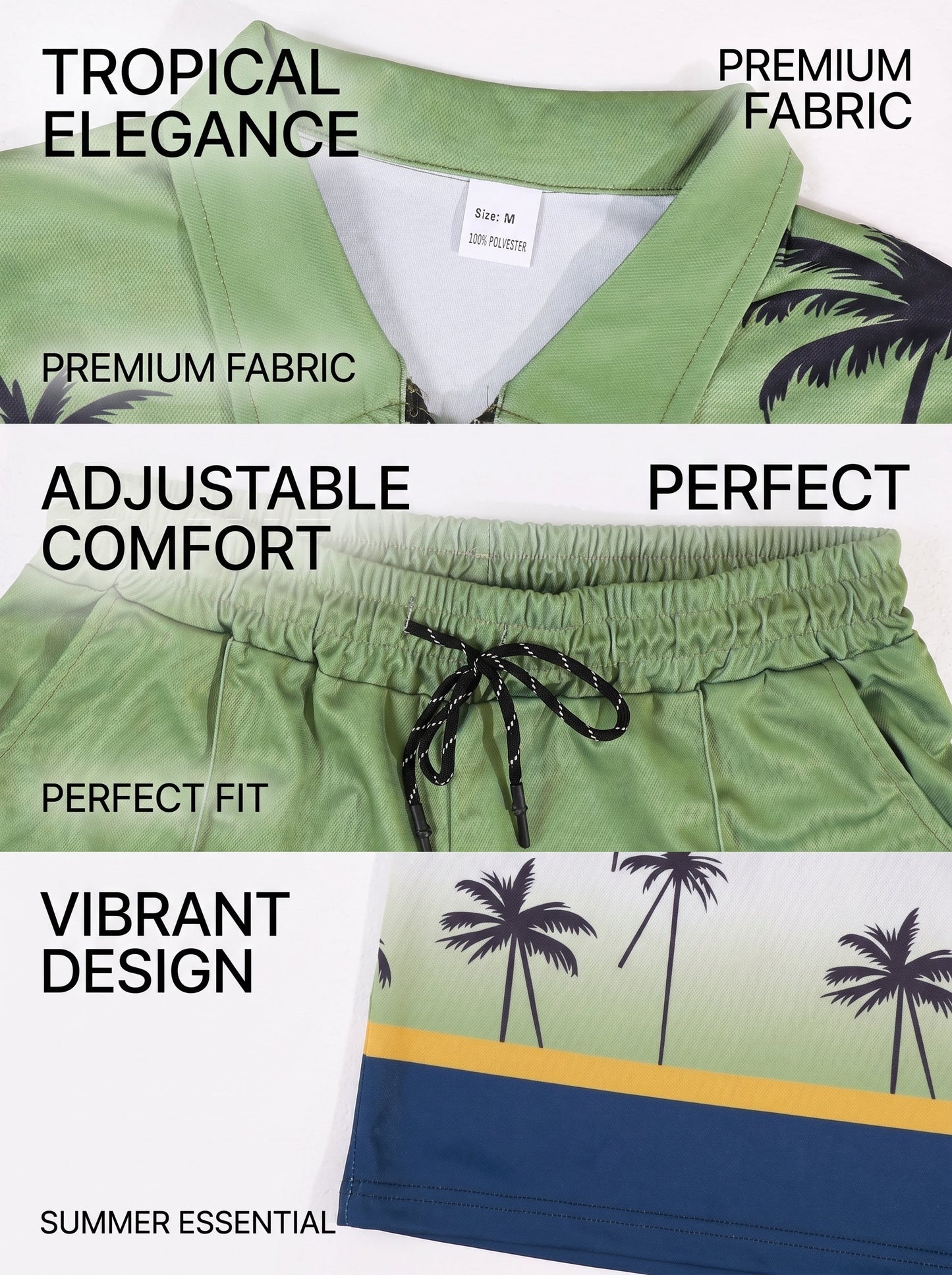 KZZ Regular fit casual polo shirt and shorts