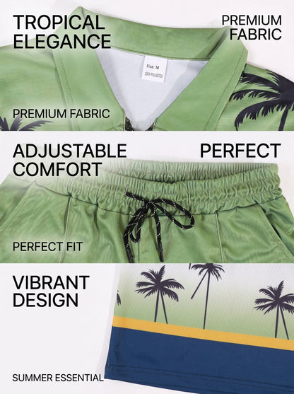 KZZ Regular fit casual polo shirt and shorts