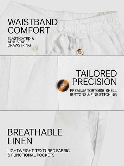 KZZ Men's Breathable Linen Drawstring-Waist Trousers