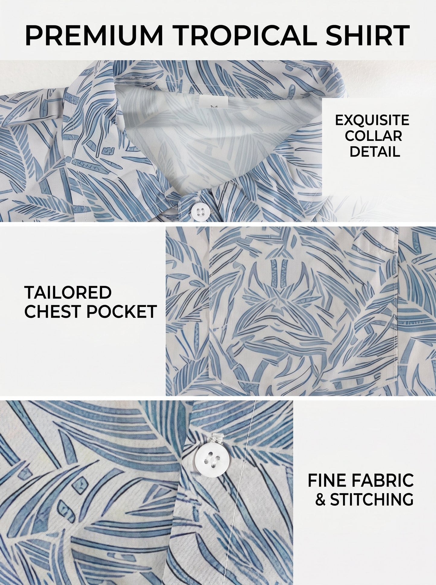 KZZ Men's Cotton-Linen Tropical Beach Shirt