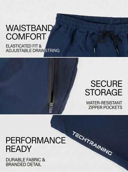 KZZ Men's Summer Letter Print Pocket Athletic Sports Shorts