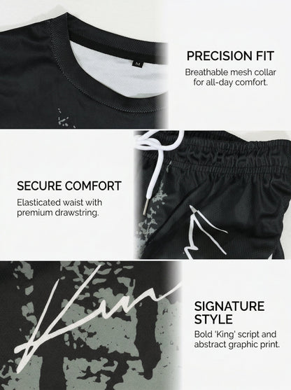 KZZ Men's New Crew-Neck Casual T-Shirt Set