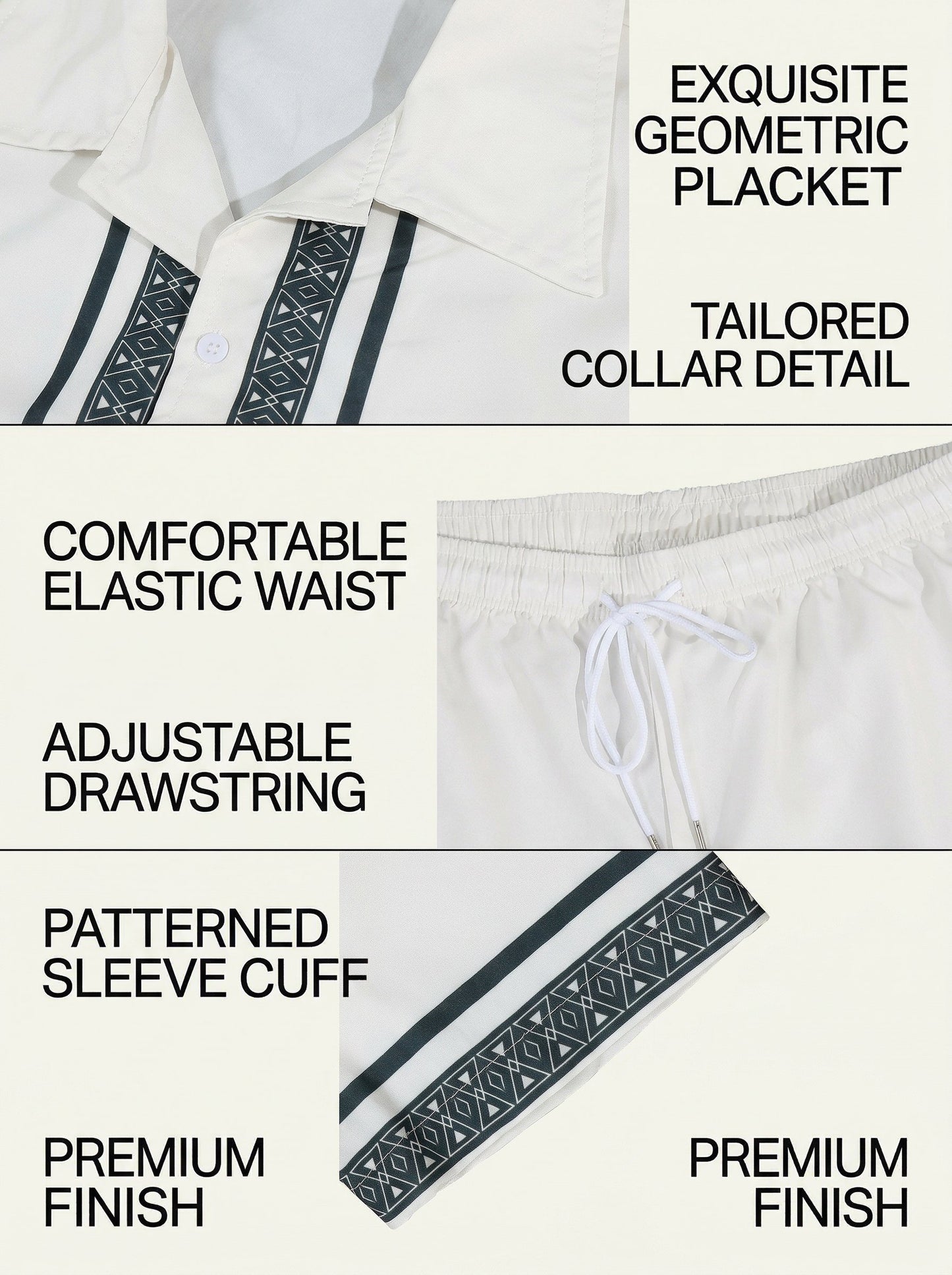 KZZ Casual Vacation Short-Sleeve Shirt and Shorts Set