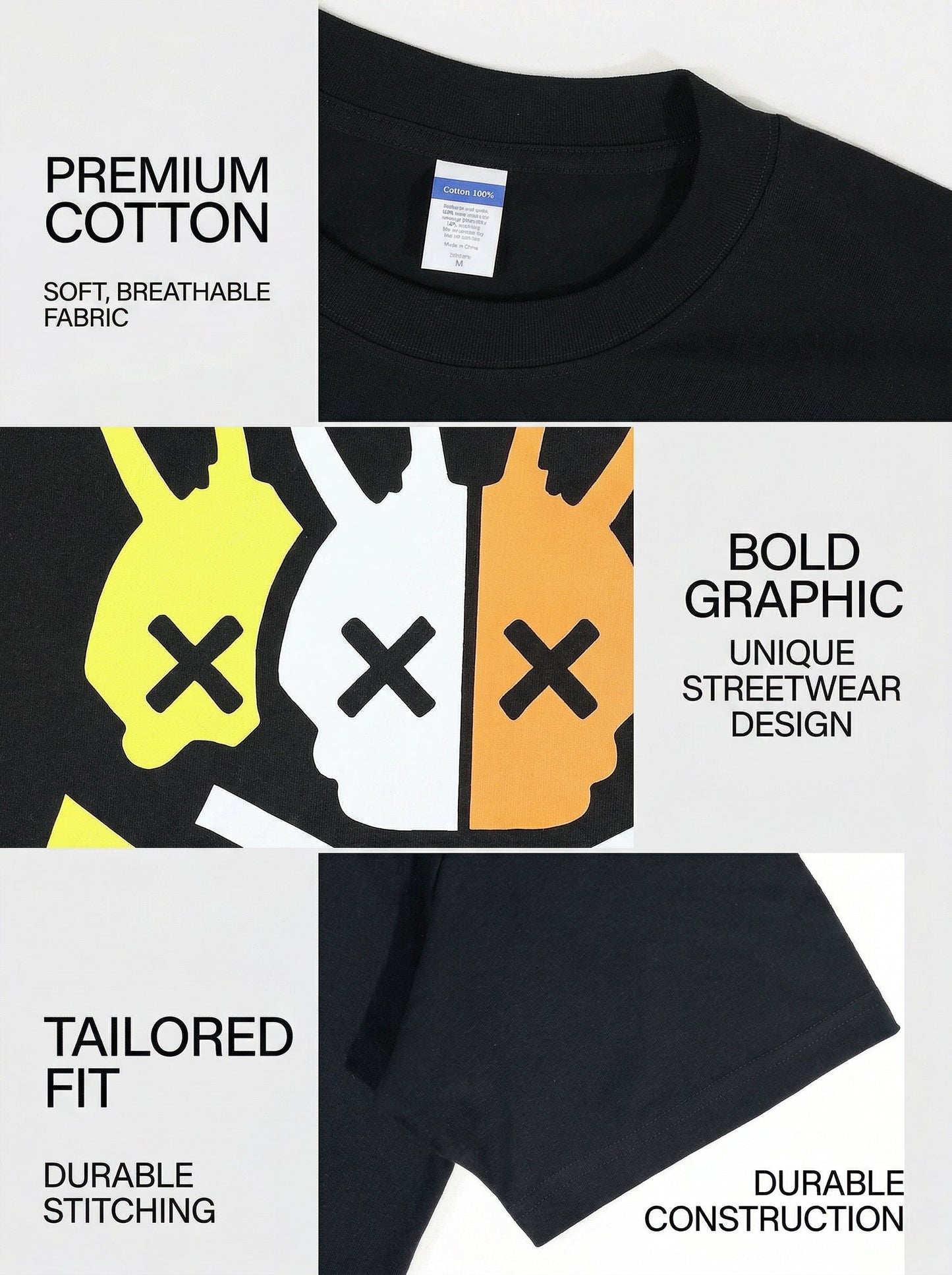 KZZ Men's Casual Crew-Neck T-Shirt