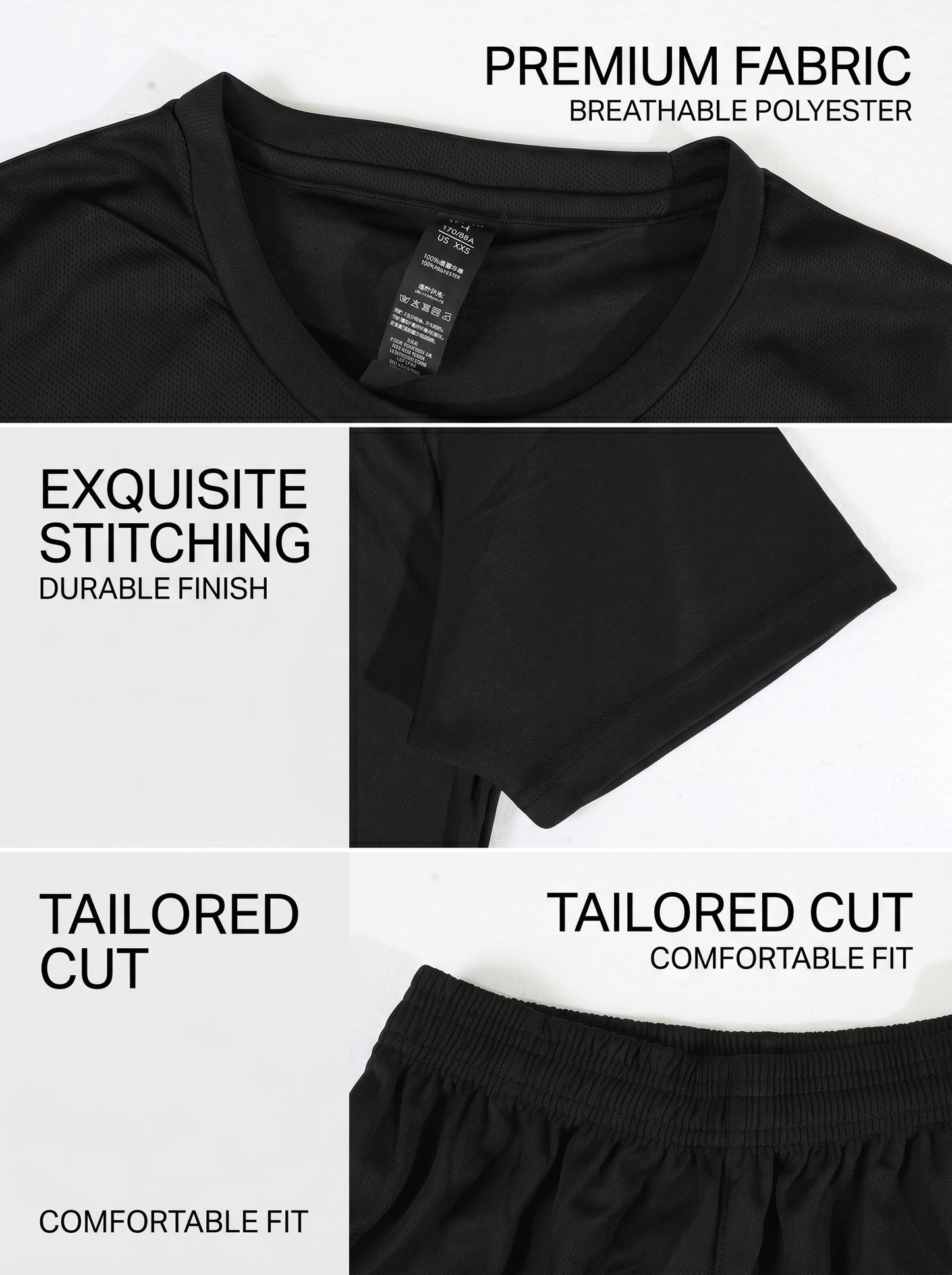 KZZ Casual Athletic Crew-Neck Short-Sleeve T-Shirt + Shorts
