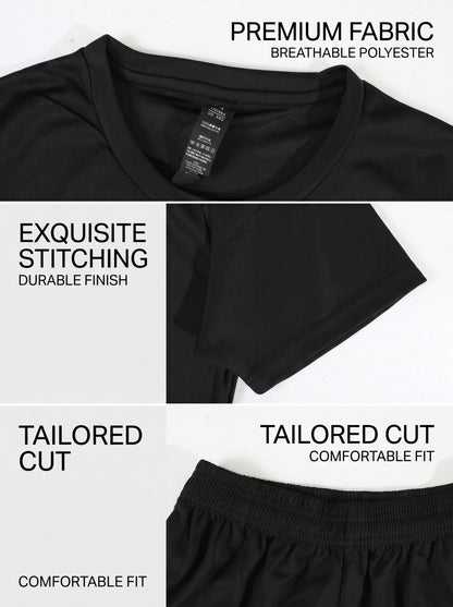KZZ Casual Athletic Crew-Neck Short-Sleeve T-Shirt + Shorts