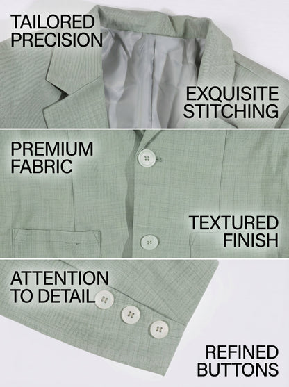 KZZ Men's Solid-Color Slim-Fit Suit