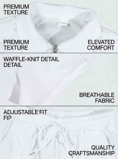 KZZ Solid-Color Short-Sleeve T-Shirt and Drawstring-Waist Shorts