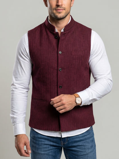 KZZ Men's Herringbone Vest