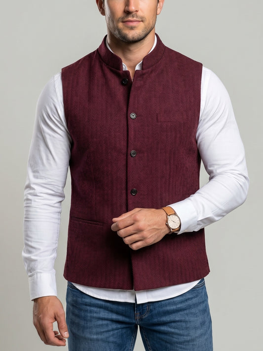 KZZ Men's Herringbone Vest