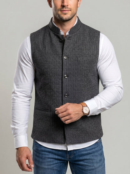 KZZ Men's Herringbone Vest