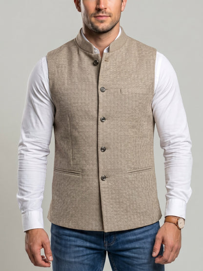 KZZ Men's Herringbone Vest