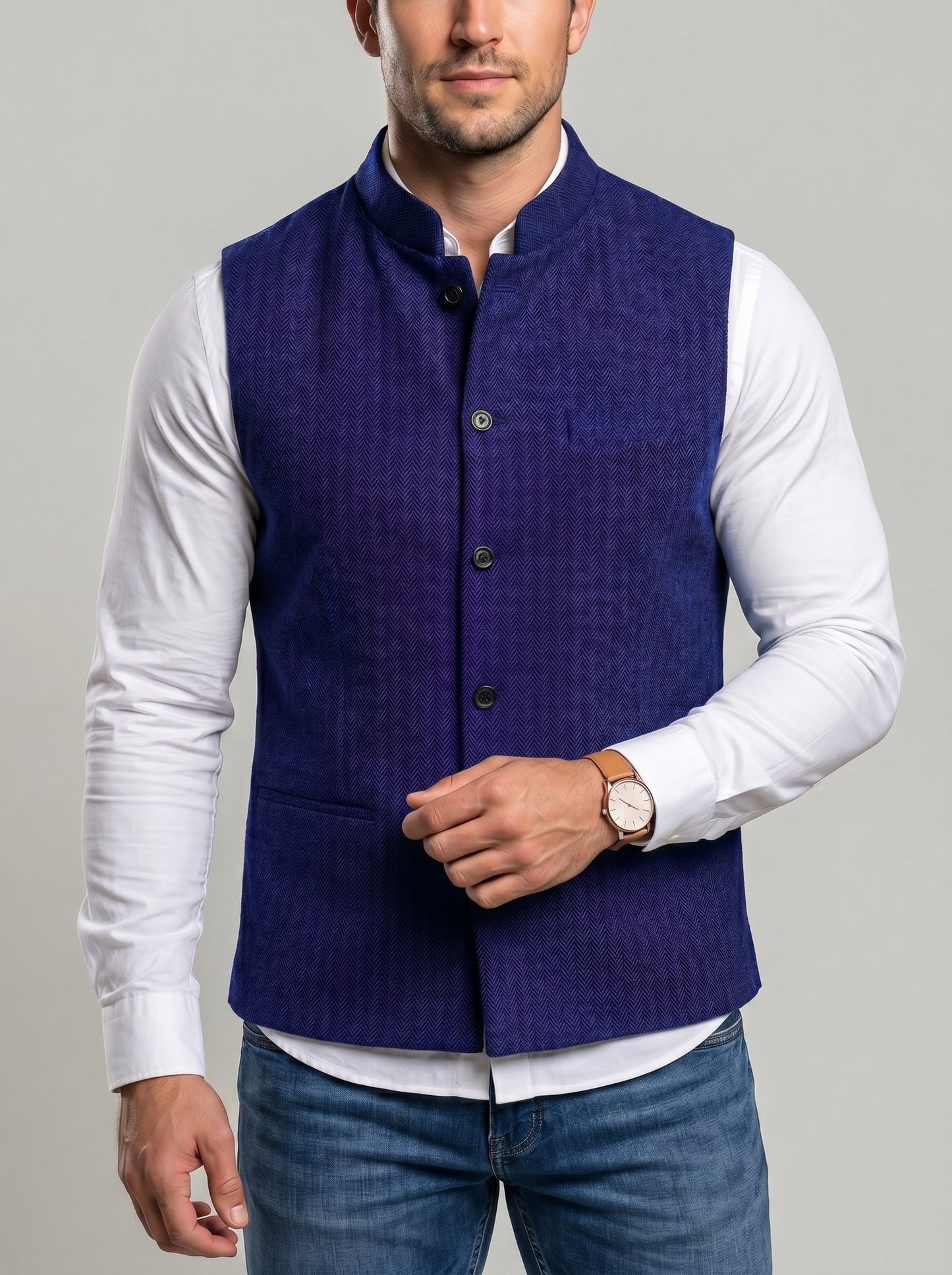 KZZ Men's Herringbone Vest