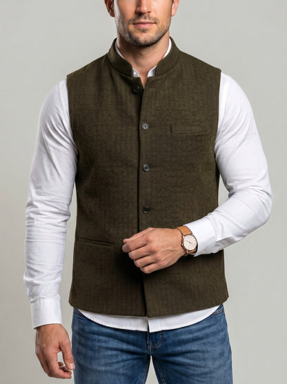 KZZ Men's Herringbone Vest