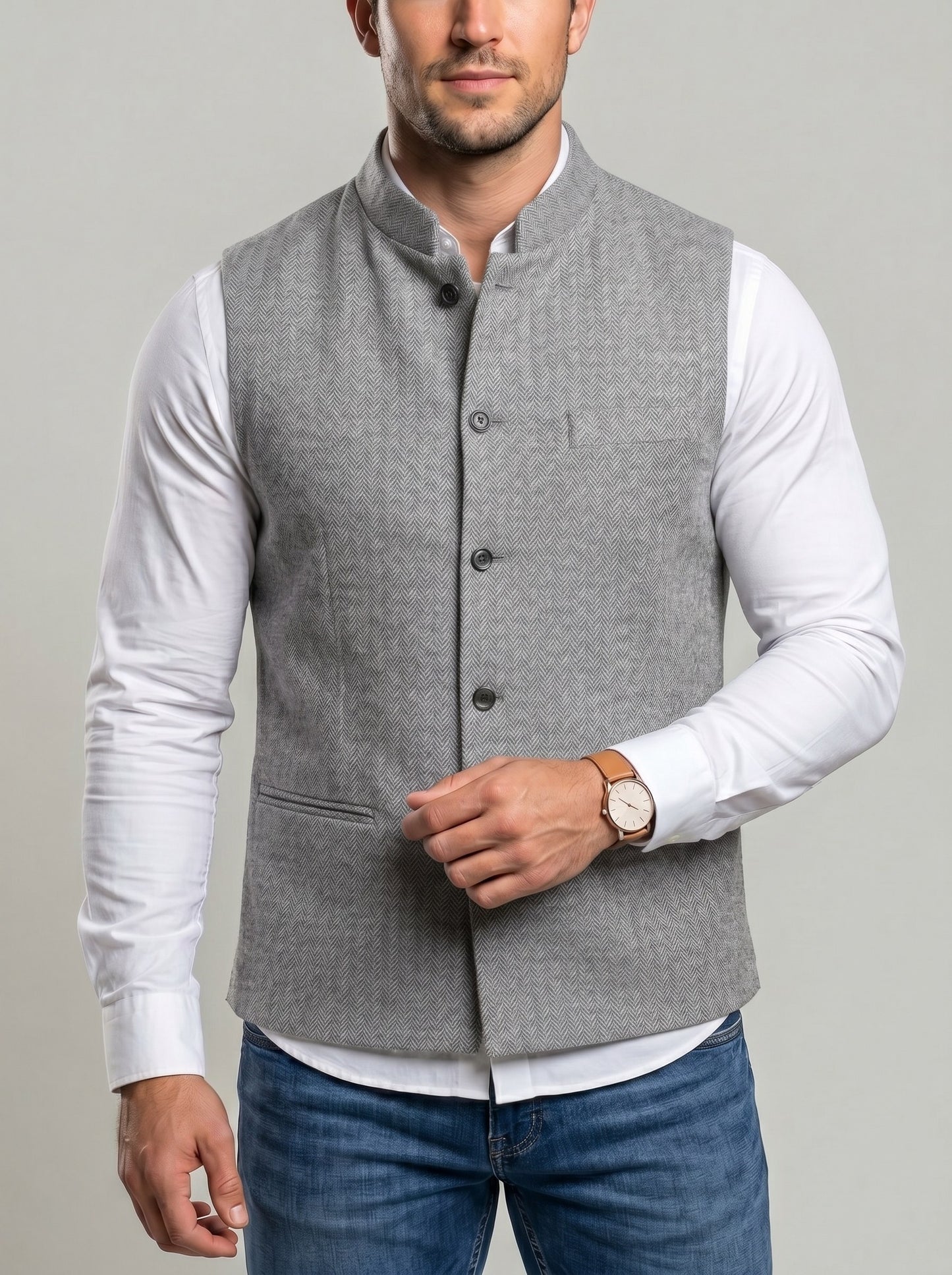 KZZ Men's Herringbone Vest