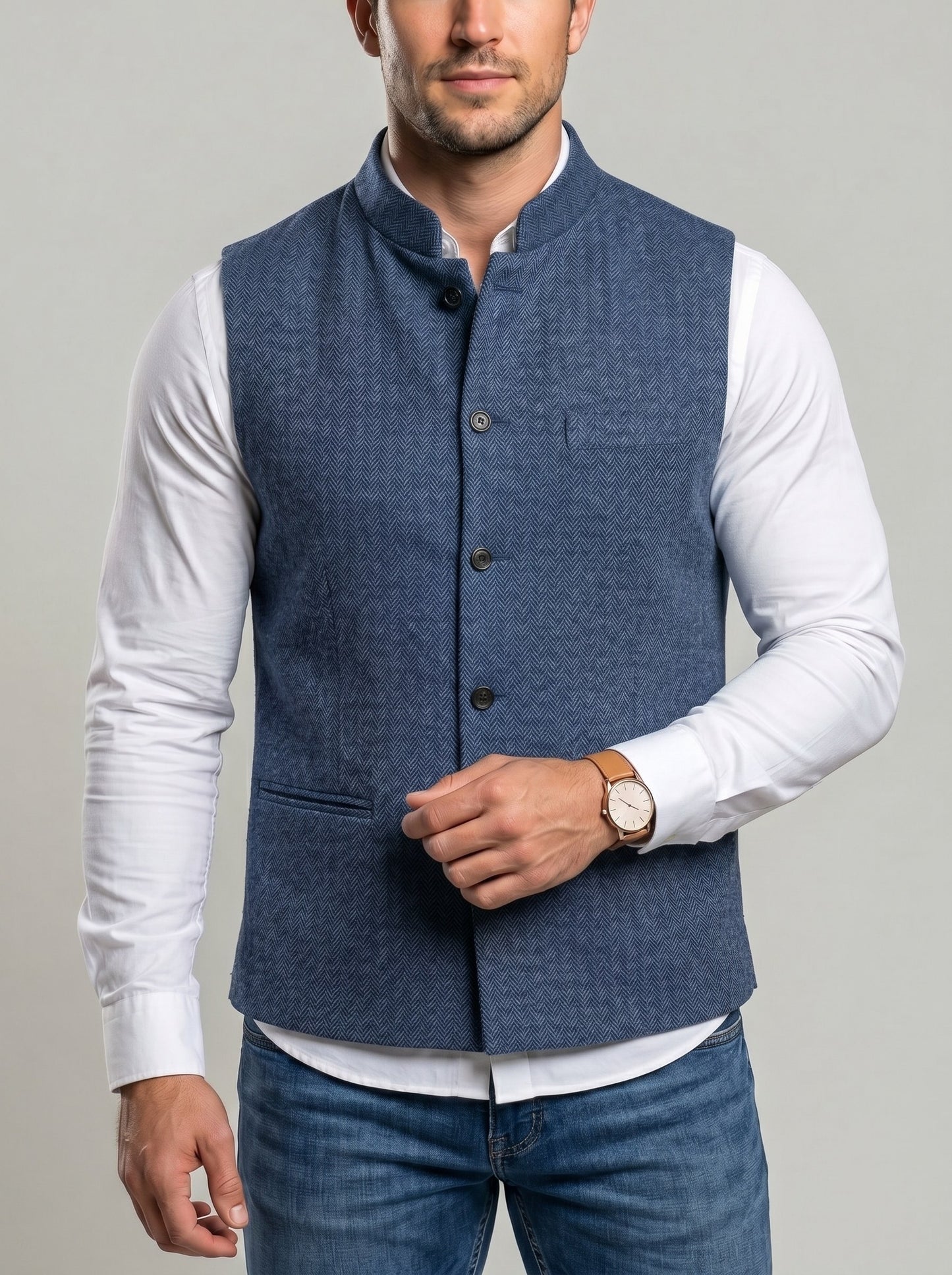 KZZ Men's Herringbone Vest