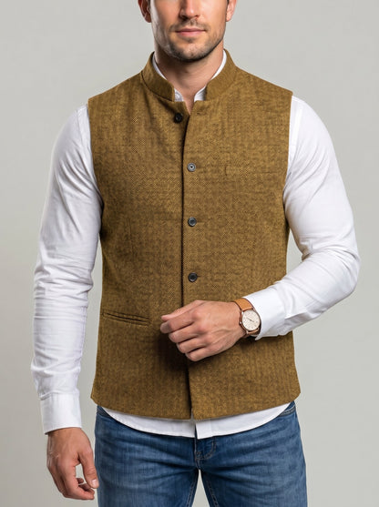 KZZ Men's Herringbone Vest