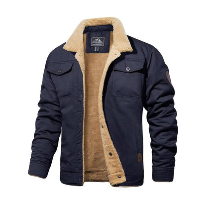 KZZ Men's Winter Jacket, Multi-Pocket Casual Collar Men's Top
